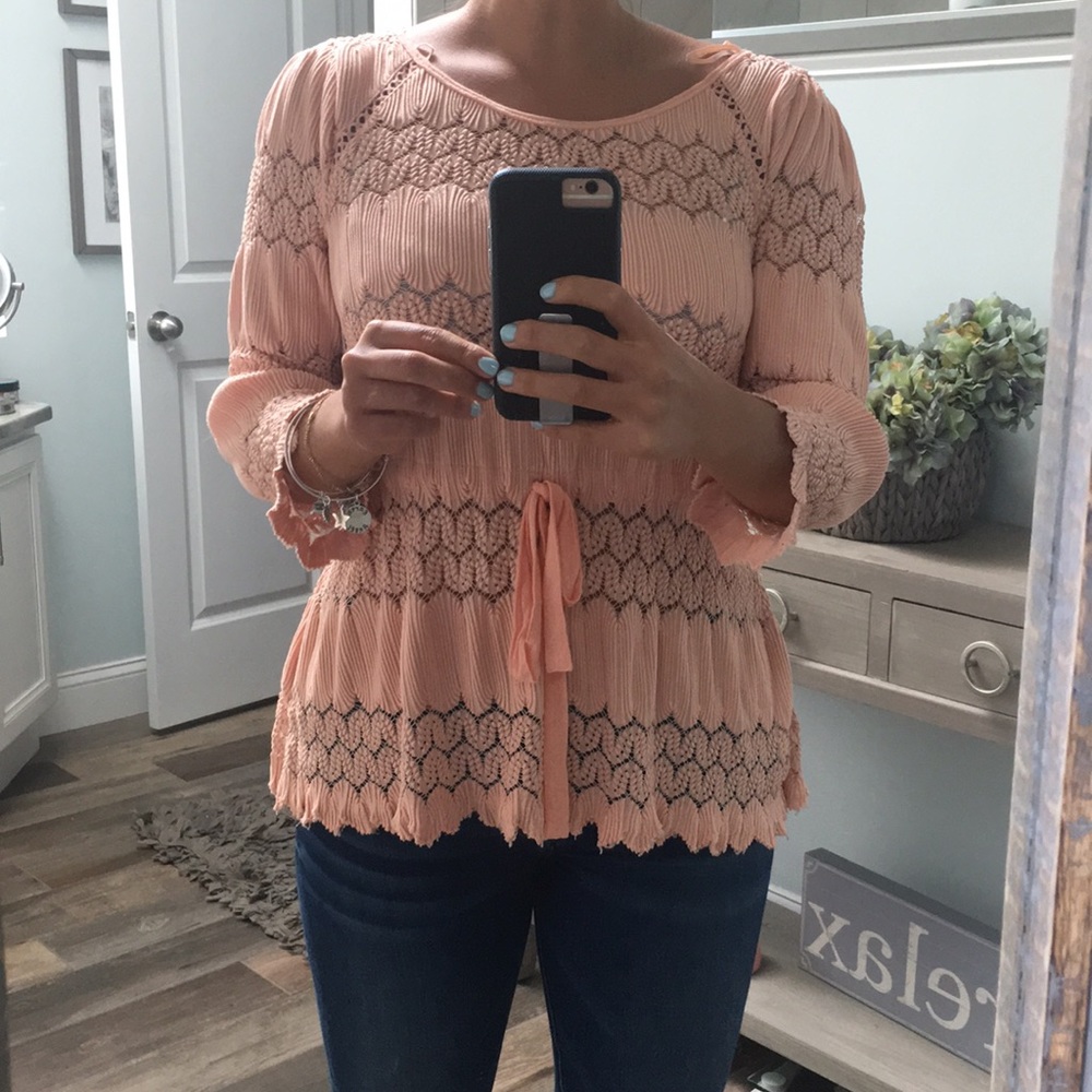 Free people blouse peachy color